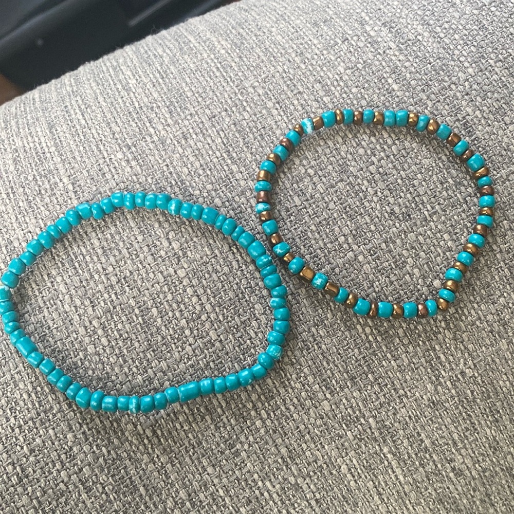 Teal bracelets
